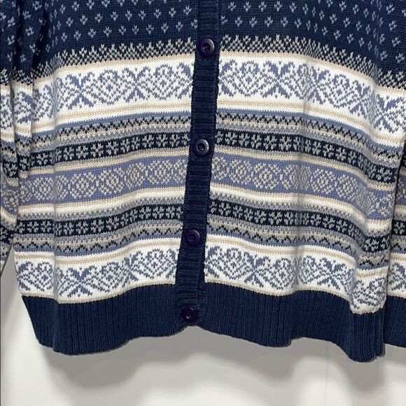 Cherokee Women's Navy Patterned cardigan Sweater - Picture 4 of 7